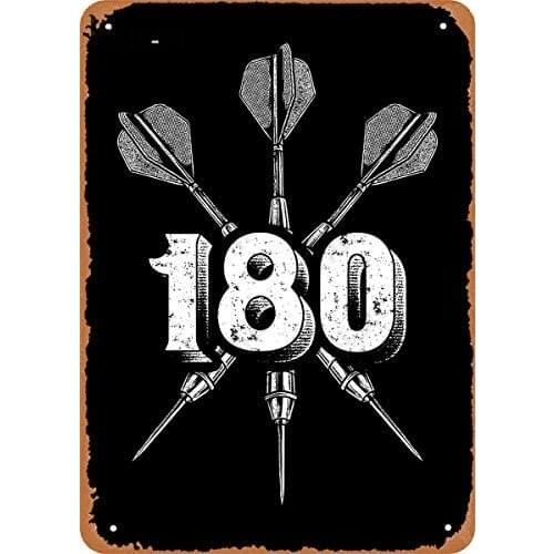 Vintage Metal Plaque Darts Black and White Metal Painting Metal Poster with Game Metal Plate Bar Club Wall Metal Decoration