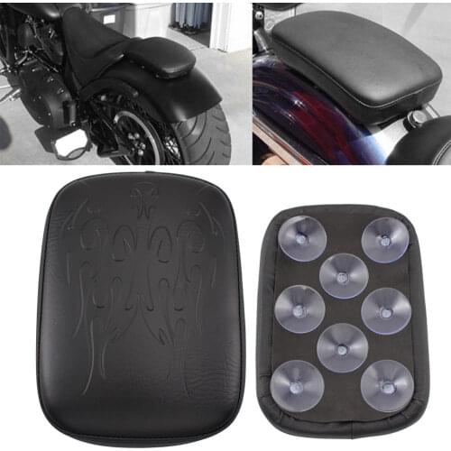 Motorcycle Rear Seat Passenger Seat Pillion 8 Suction Cups Cushion Pad Fits for Harley Honda Yamaha Kawasaki Suzuki Sportster