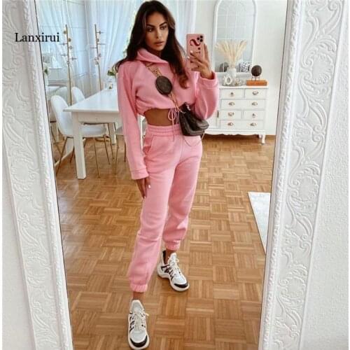 Womens Casual Solid Color Long Sleeved Hoodie Trousers Sweatershirt Sports Suit Shirts Tops Stretchy Pants Femme Clothes Outfit