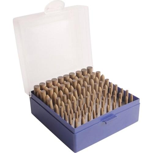 100 Pcs Leather Polishing Head Oval Bullet Taper Rubber Set 3mm Shank Abrasive Grinding Head Buff Wheel Rotary Tools