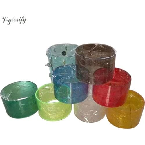 12x7inch acrylic drum shells 12 inch diameter 7 inch depth undrilled (no holes) with 45 degree bearing edge