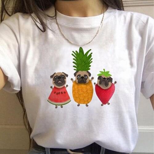 2020 Summer Women T-shirt Colored pineapple Printed Tshirts Casual Tops Tee Vintage Girl Ullzang Mujer_T-Shirt Oversized