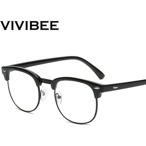 2020 Classic Transparent Frame Semi Rimless Anti Blue Light Glasses Men Square Anti Blue Ray Eyeglasses Computer Women Gaming