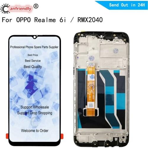 6.5" IPS LCD For OPPO Realme 6i RMX2040 Realme6i LCD Display Touch Panel Screen Digiziter Sensor With Frame Assembly 720 x 1600