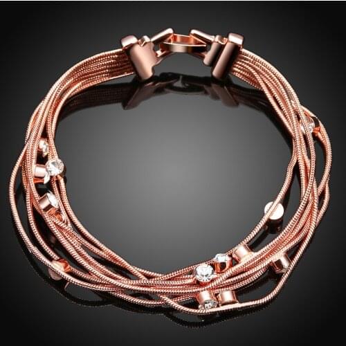 Promotions 2016 new arrive Jewelry,rose Gold color women Bangle Bracelets austrian crystal cz stone top quality