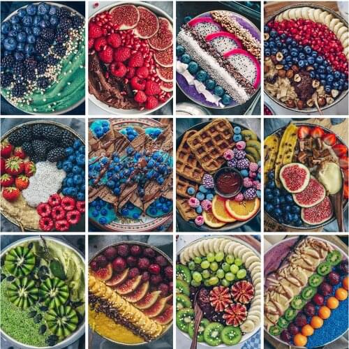 HUACAN 5D DIY Diamond Painting Dessert Food Wall Art Full Square Diamond Embroidery Cross Stitch Landscape Handmade Gift