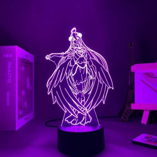 Anime 3D Lamp Overlord Albedo Led Night Light for Bedroom Decor Gift Nightlight