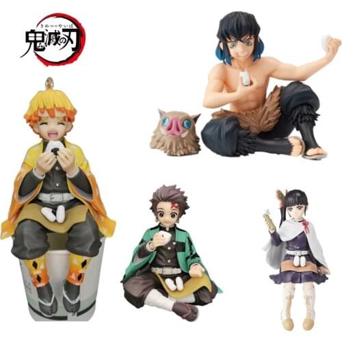 Anime Figures Demon Slayer Tanjirou Zenitsu Inosuke Tsuyuri Kanao PVC Toys Kimetsu no Yaiba Action Figma Collection Decor Model