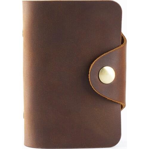 20 Card Slots Genuine Leather Card Holder Men Hasp Bussiness Credit Card Wallet Funtional Card Case for Credit Id Holder