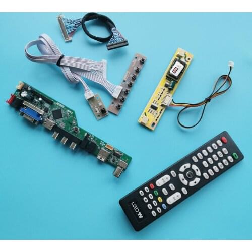 DIY kit LVDS 30-Pin VGA+AV+USB LCD display universal control board 2CCFL 1280*1024 fit HSD190MEN4/HT170E02/QD17EL07 screen