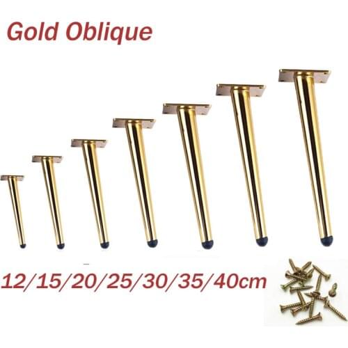 4pcs Black Gold Oblique Tapered Furniture Table Legs Metal for TV Cabinet Counter Foot Chair Leg Sofa Tea Coffee Table Foot