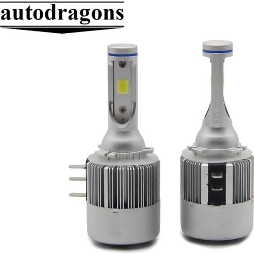 2pcs H15 HID Driving Bulb Fog Light Car Light Sourcing LED Headlight 72W 7600LM Bulbs 6500K White Light C6 Cob DRL