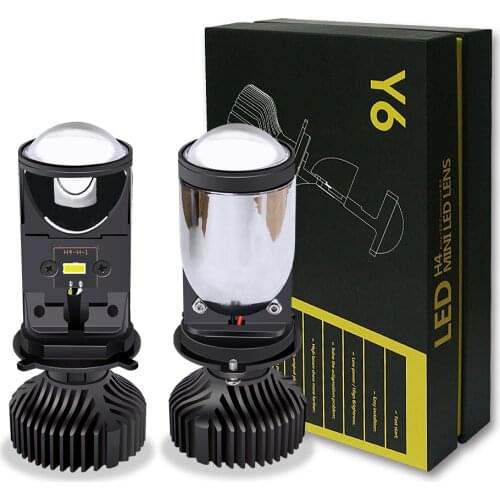 Canbus H4 Mini Projector H4 LED Headlight 20000LM Turbo Led lampada Motorcycle Car Lights Bulb lens 12V Hi/Low Beam light LHD LR