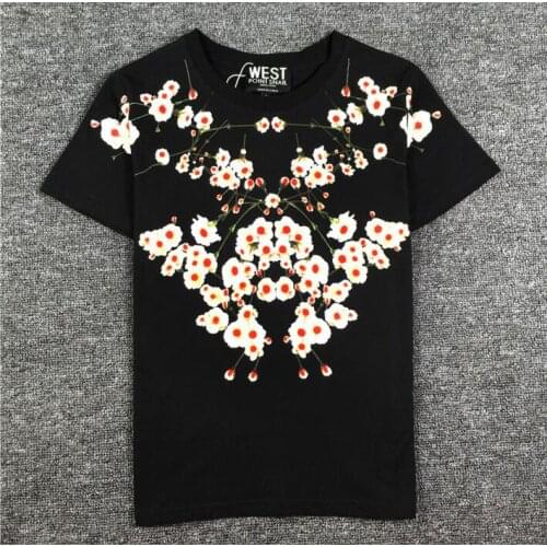 Men luxury New Novelty Sweet jasmine Black White T Shirts T-Shirt Hip Hop Skateboard Street Cotton T-Shirts Tee Top kenye #B75