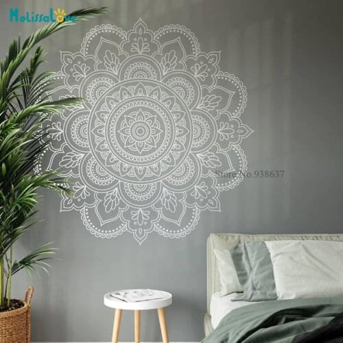 Mandala Sticker Decal Sacred Geometry Wall Art Home Living Studio Meditation Wall Decor Yoga Gift Waterproof BA739-1
