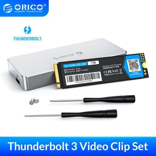 ORICO Portable SSD Thunderbolt 3 40Gbps NVME M.2 SSD 1TB PSSD Aluminum Type-C with Thunderbolt 3 C to C Cable For 4K Video Clip