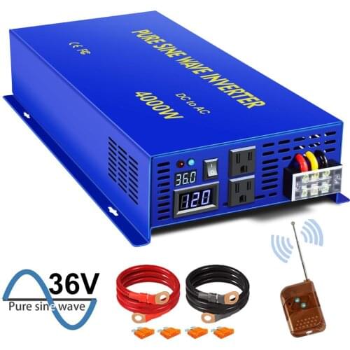 XYZ INVT 4000w Solar Inverter Converter12v 24v 36v 48v dc to ac 120v 220V 230V 240V Off Grid Pure Sine Wave Power Inverter