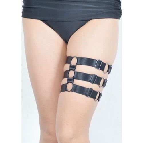 1 PCS Adjustable Garter Belts Harajuku Gothic Punk Rock Handmade Elastic Three Row Thigh High Leg Garter Belts Loops