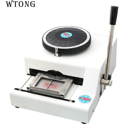 WTONG 52 Characters Dog Tag Embossing Machine Military Dog Tag Embosser Stainless Steel Metal Tag Embossing Press Machine