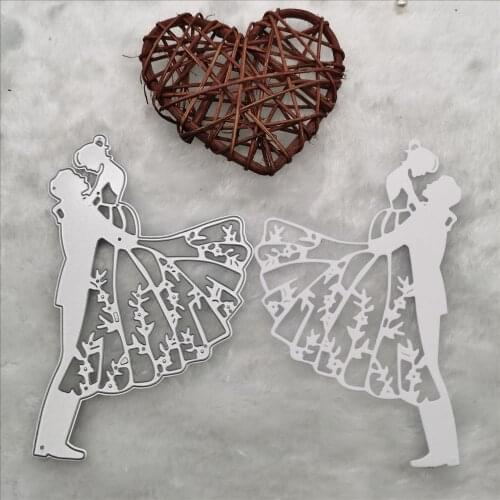 Wedding Couple Metal Cutting Dies Large size Scrapbooking For wedding Card Making DIY Embossing Cuts New Craft Pattern