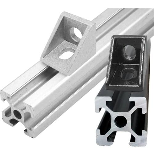 1 Piece Euro-Standard Corner Connector 2020 Series Corner Bracket Gusset for T Slot 6mm 2020 Series Aluminum Extrusion Profile