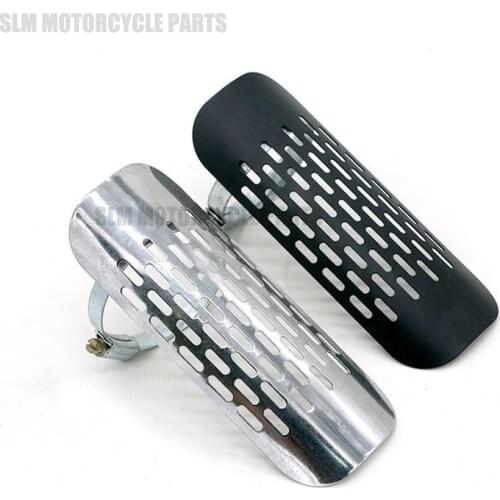 CNC Motorcycle Exhaust Muffler Pipe Leg Protector Heat Shield Cover with Adjustable Clamps For Harley Honda Yamaha Kawasaki