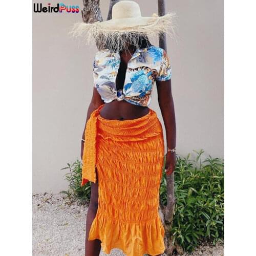 WEIRD PUSS Women's Pleated Skirts