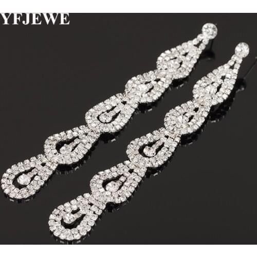 YFJEWE Fashion Jewelry Women Luxury Rhinestone Earrings Wedding Party Accessories Earring Bijouterie Engagement Earrings E253