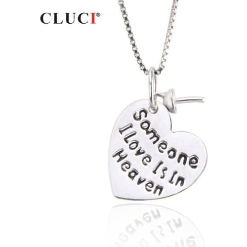 CLUCI Real Silver 925 Heart Pendant for Commemorating Someone Sterling Silver Women Charms Pendant Jewelry SP287SB