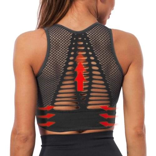 Women Sports Bra Sexy Mesh Breathable Sports Top Push Up Female Active Bras Underwear Female Seamless Running Yoga Bra