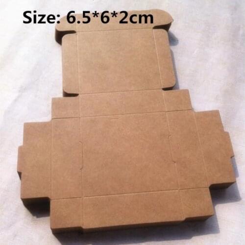 100pcs/lot-6.5*6*2cm Blank Kraft Paper Boxes Craftwork Gift Ear Rings Storage Boxes Chocolate Candy Package Aircraft Box