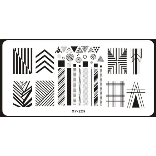 NEW 20 style 6*12 CM beauty simple geometry Stamping Nail Art XY-Z Image Plate Stamp Polish Stainless DLY Nail Art Templates