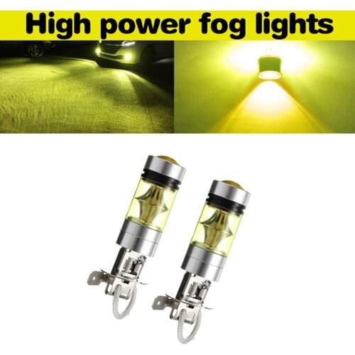 2 Pcs Car H3 100W Fog Light 2323 LED DRL Lamp Bulb 4300K For Car RV Truck ATV Fog/ Driving lights/ Daytime Running Light DRL