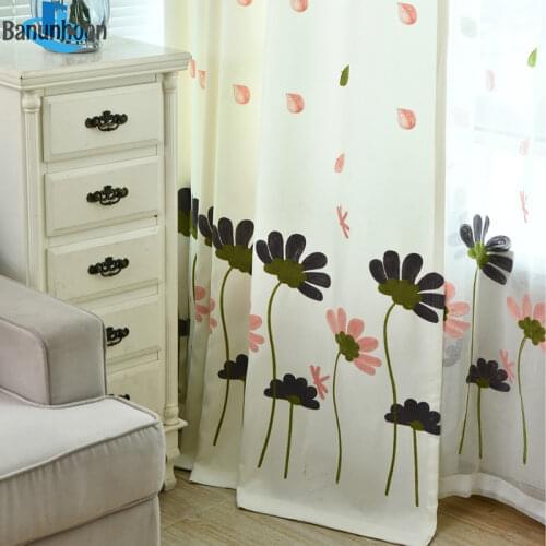 2019 New Arrival Top Fashion Woven French Built-in Curtains Small Fresh For Bedroom Embroidered Floral For Living Room Children