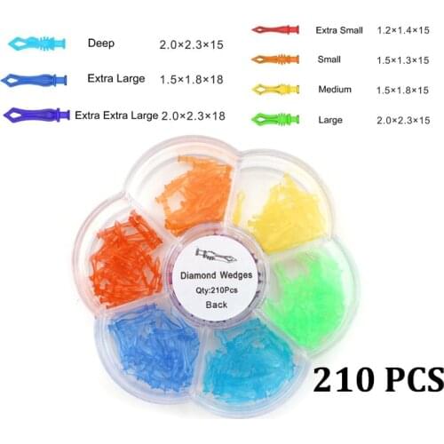 210 PCS Dental Diamond Interdental Teeth Wedge Autoclavable 7Size