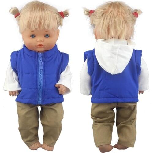 3pcs In 1, Jacket+Shirt+Pants 2021 New Down Suits For 42cm Nenuco Doll 17 Inches Baby Doll Clothes