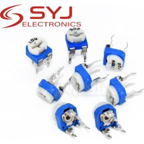 40pcs/lot RM065 RM-065 100 200 500 1K 2K 5K 10K 20K 50K 100K 200K 500K 1M ohm Trimpot Trimmer Potentiometer variable resistor