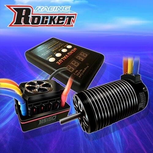 4076 2250KV 2000KV Sensorless Brushless Motor+150A Brushless ESC with 8.4V Switch Mode BEC+LCD Programming Card for 1/8 RC Car