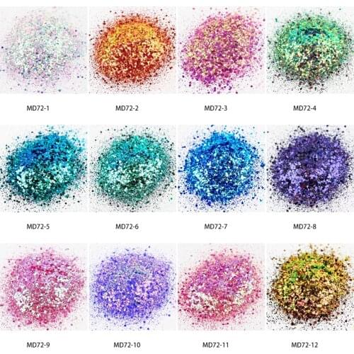 50g Chameleon Nail Glitter Sequins Mixed-size Hexagon Shining Holographic Flakes Magic Color-changing Effect Loose Glitter 901