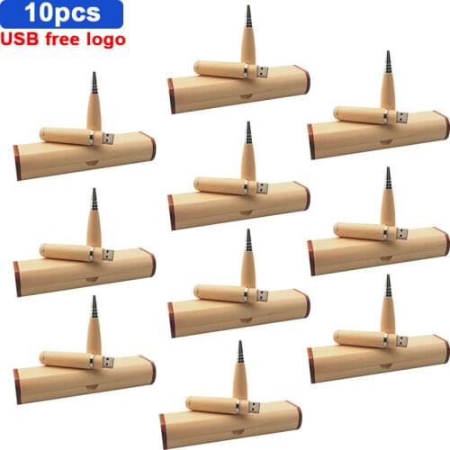 10pcs/lot free Custom logo Ballpoint Pen Case USB flash drive 4GB 8GB 16GB 32GB 64GB 128GB usb 2.0 pendrive Exquisite For gift