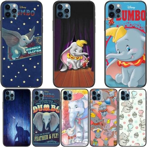 Flying Elephant Dumbo Big Ear Anime Phone Cases cover For iphone 11 Pro Max case 12 8 7 6 S XR PLUS X XS SE 2020 mini black cel