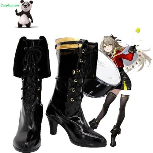 CosplayLove Girls Frontline UMP40 Black Shoes Cosplay Long Boots Leather Custom Hand Made For Halloween Christmas