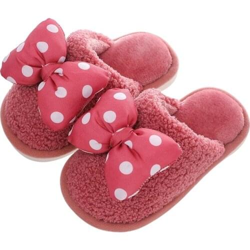 Disney Minnie Mouse Childrens Cotton Slippers Girls Winter Cartoon Cotton Slippers Indoor Home Kids Cute Slippers