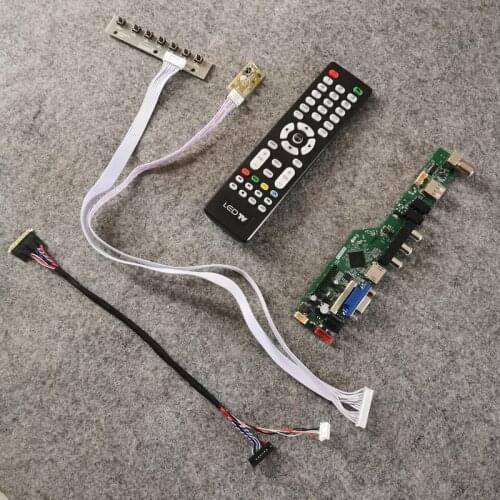 For LT133EE09/LT133EE10/HSD101PHW1/HSD140PHW1 display 60Hz panel DIY kit 1366*768 LVDS 40 Pin control drive card VGA+USB+AV