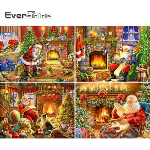 EverShine DIY Santa Claus 5D Diamond Painting Full Drill Square Christmas Picture Rhinestones Diamond Mosaic Full Embroidery