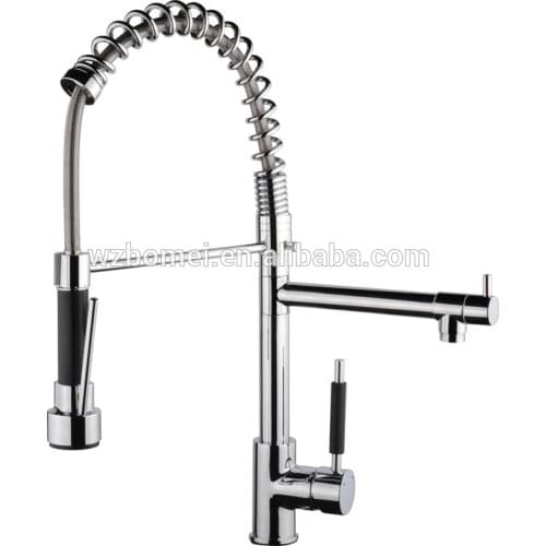 Hot cold water single hole swivel spout flexible kitchen faucet