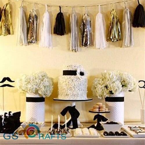 Sales, 27 color 5pcs/lot Tissue Paper Tassels Garland Wedding Happy Birthday Party Decoration Home new year family Supplies