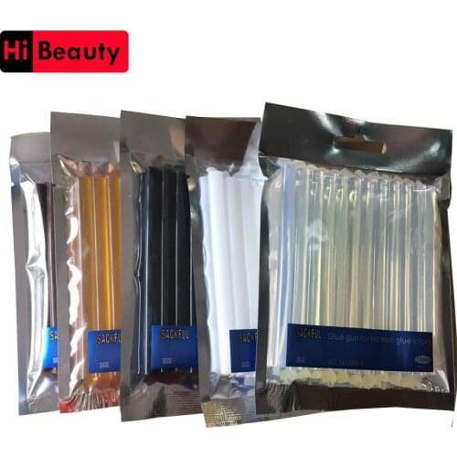 2 Packs 12pcs/pack Hot Melt Hair Extension Keratin Styling Tools Adesive Glue Sticks Black Amber Brown Transparent White