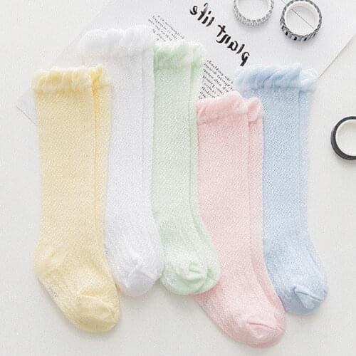 Summer Childrens Socks Baby Mosquito-proof Socks Knee High Baby Long Socks Tube Thin Mesh Boys and Girls Unisex Breathable Hose