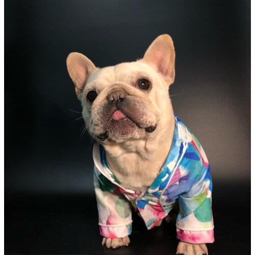 Summer French Bulldog Shirt Pajamas Colorful Pet Dog Clothes For Small Medium Dogs Puppy Teddy Schnauzer Vest Dropshipping ZLC28